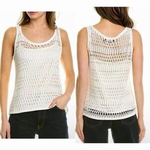 Ivory Theory Crochet Open Weave Lace Tank Women's Size P